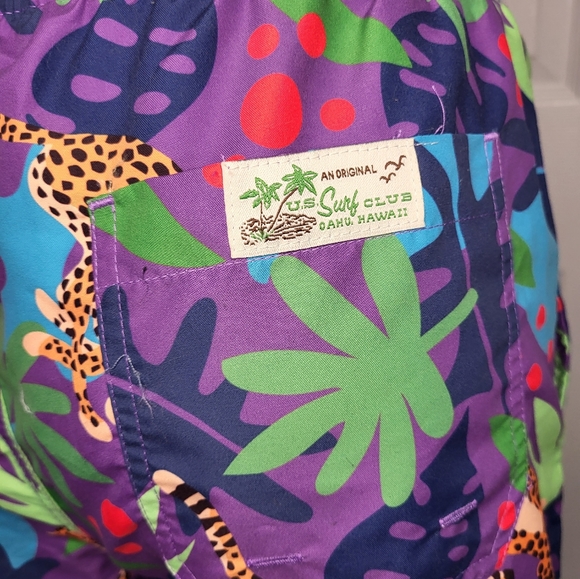 Men's Tropical Cheetah Swim Trunks - Picture 6 of 8